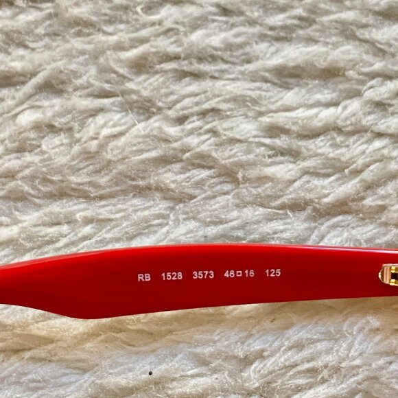 Ray-Ban RB1528 Optics Kids Eyeglass Frames – Polished Black on Red – 46/16~125 - Picture 11 of 16